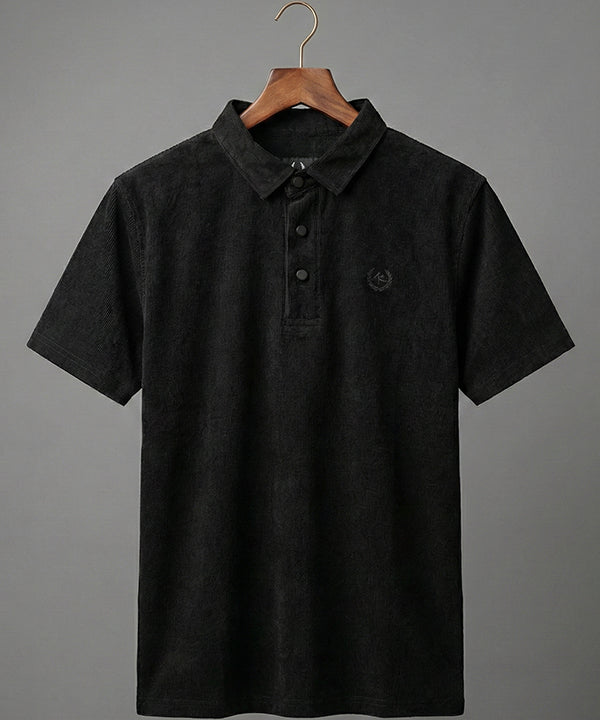 Men's T-Shirt Polo Collar Black Tsh-5923