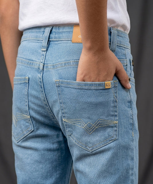 Boys Ice Blue Stretch Denim Jeans- Bjp-0306