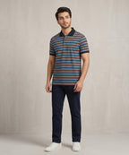 MEN'S T-SHIRT COLLAR MAROON STRIPE BASIC TSH-5916