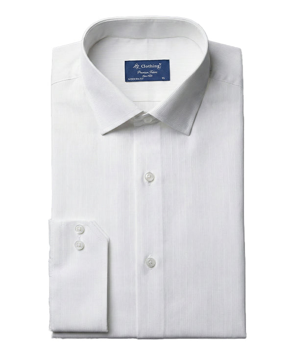 Men's Dress Shirt - White Stripes Dsh-0289