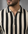 MEN'S T-SHIRT COLLAR BLACK STRIPE TSH-7160