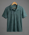 Men's T-Shirt Collar Green Tsh-7025