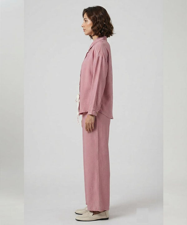 Women's Western Pink Relaxed Fit Co-Ord Set LTP-0030