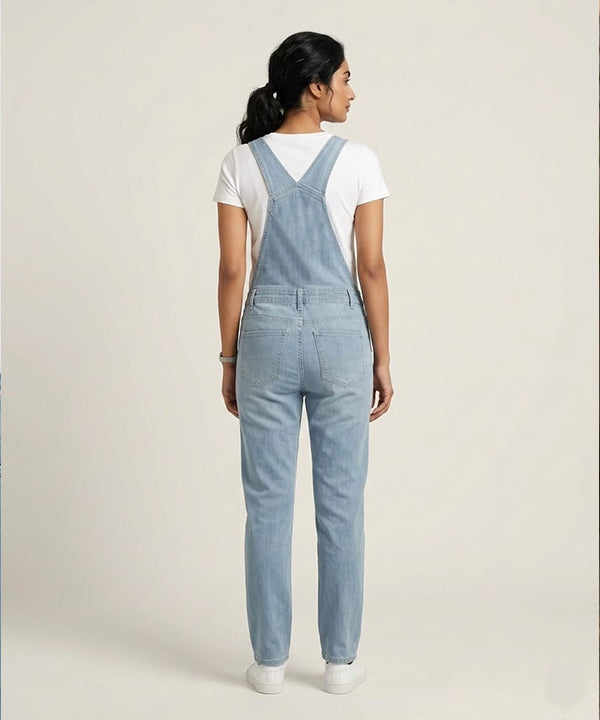 HR Clothing Women's Denim Rompers – L-Blue- DG-0007