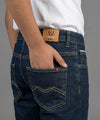 Boys Navy Blue Stretch Denim Jeans- Bjp-0304