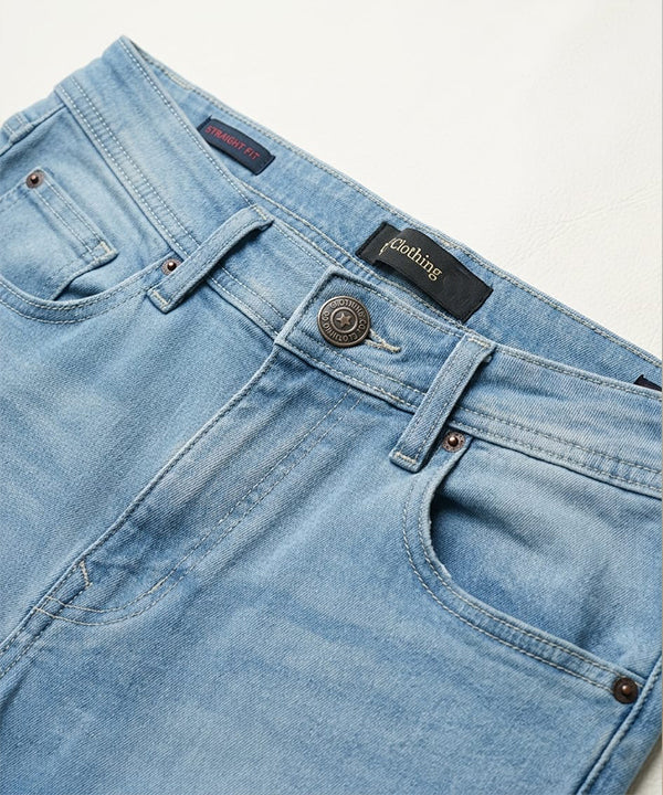 Men's Denim Straight Fit Jeans - Sky-Blue - JP-2262