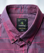 Men's Casual Shirt - Shc-1106 Dotted Maroon