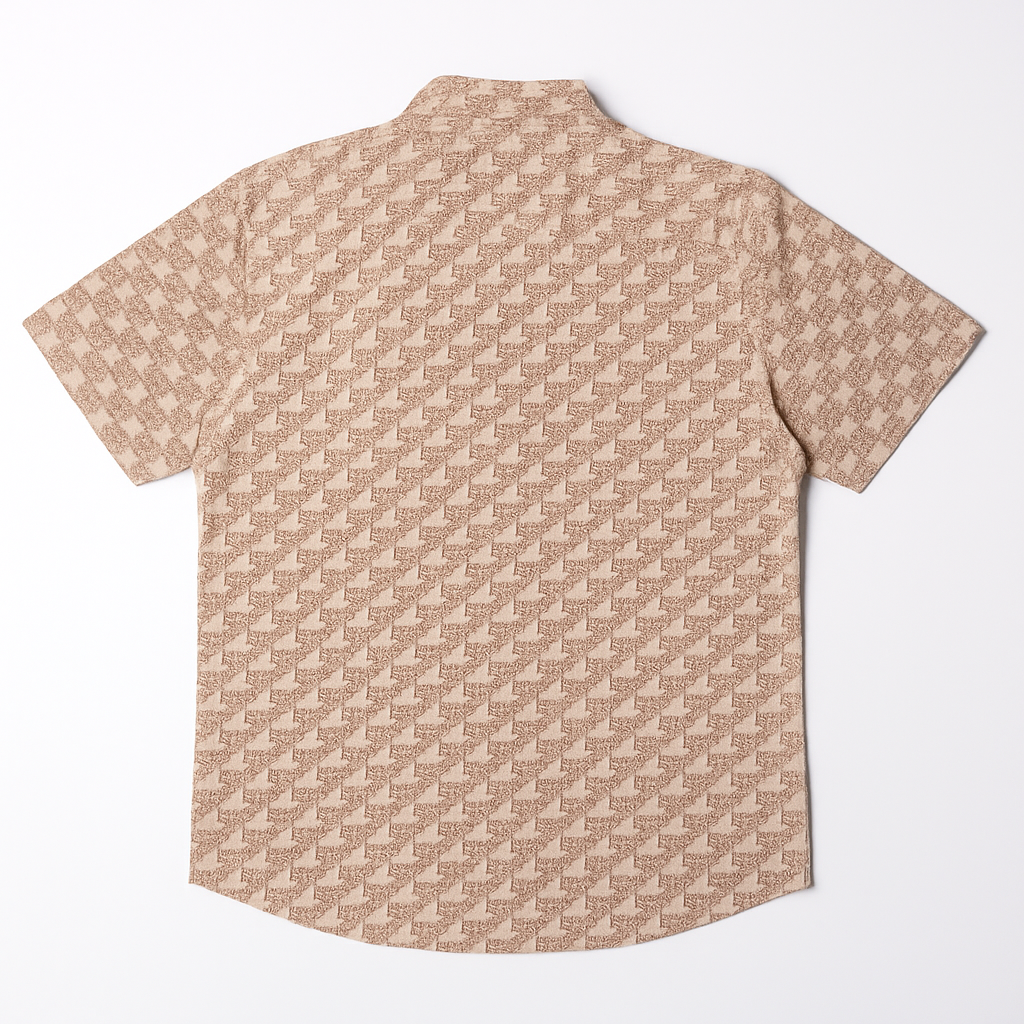 HR clothing Kids Half Sleeves Shirt - Printed Beige BSH-0110