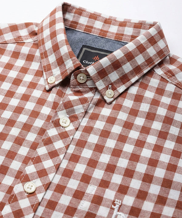 Men's Casual Shirt - Shc-1488 Rust Chk