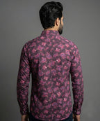 Men's Casual Shirt - Shc-0815 Maroon Floral