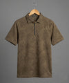 Men's T-Shirt Collar Brown Tsh-7024