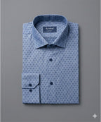 Men's Dress Shirt - Texture Blue Dsh-0289