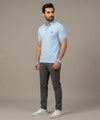Premium Ribbed Collar Polo T-Shirt Sky TSH-7162