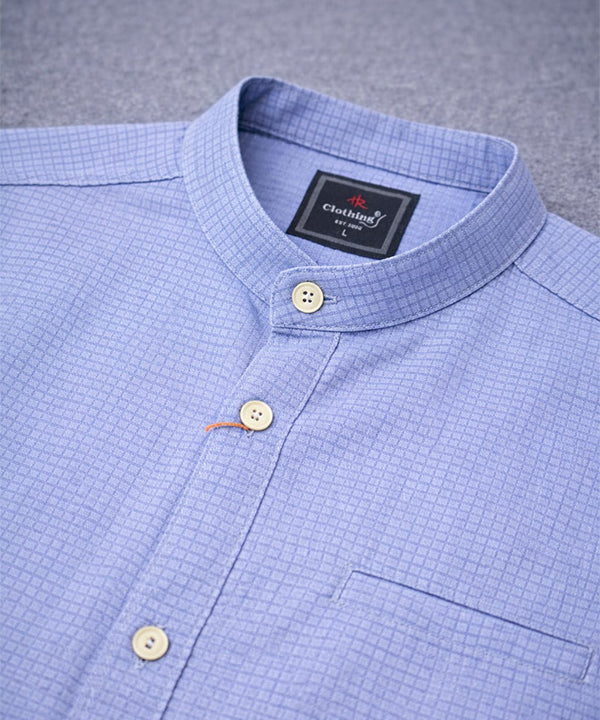 Men's Casual Shirt - Shc-1385 Texture Blue