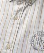 Men's Over Size Casual Shirt - Beige Stripe Shc-1937 ORG