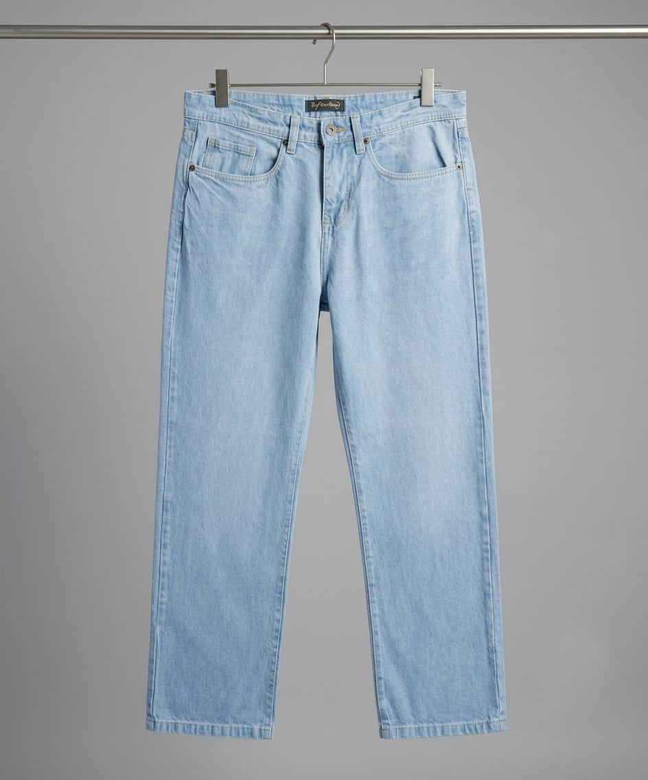 Men's Denim Smart Baggy Jeans - Sky-Blue - JP-2264