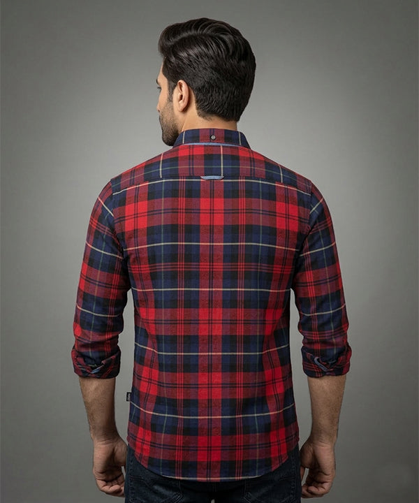 Men's Casual Shirt - Shc-1488 Red Chk A