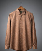 Men's Casual Shirt - Texture Brown Shc-1971 Strech Fabric (ORG)