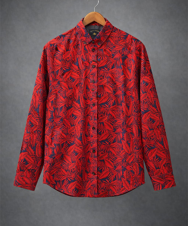Men's Casual Shirt - Shc-1077 Red Floral