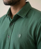Men's Casual Green Half Sleeves Shirt Shc-2071