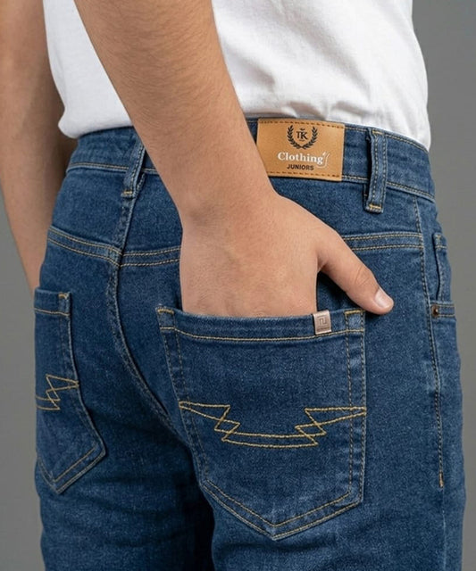 Boys Navy Blue Stretch Denim Jeans- Bjp-0296