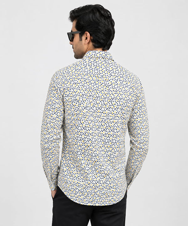 Men's Casual Shirt - Shc-1606 Ptinted Yellow (ORG-H)