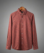 Men's Casual Shirt - Texture Maroon Shc-1972 Strech Fabric (ORG)