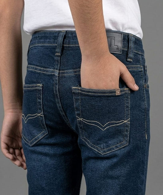 Boys Navy Blue Stretch Denim Jeans- Bjp-0305