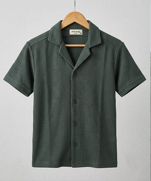 HR clothing Kids Half Sleeves Shirt - D-Green BSH-0116