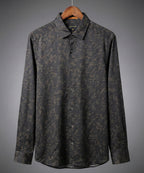 Men's Casual Shirt - Texture Black Shc-1972 Strech Fabric (ORG)