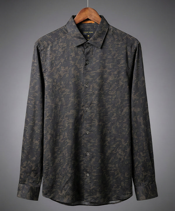 Men's Casual Shirt - Texture Black Shc-1972 Strech Fabric (ORG)