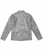 Men's Faux Leather Jacket Jk-0286 Dotted Grey
