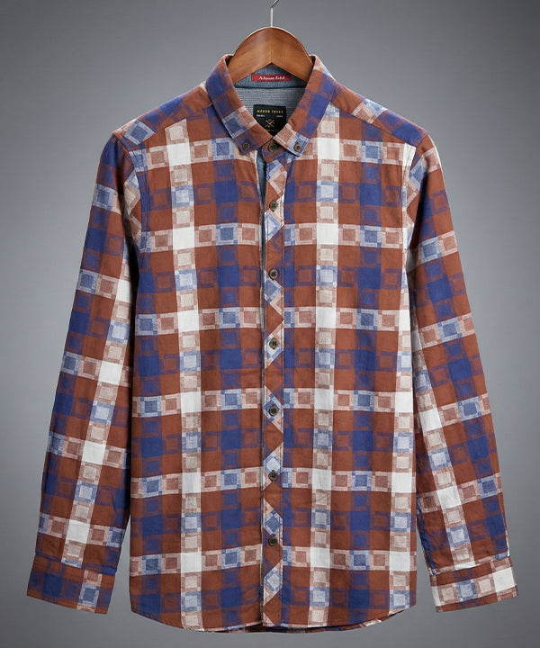 Men's Casual Shirt - Shc-1708 Printed Brown