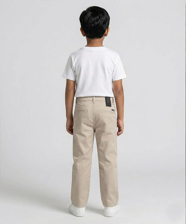 Kids Cotton Texture-Fawn Chino Pant - Bcp-0051