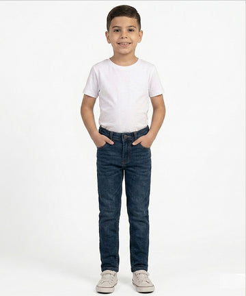 Boys Navy Blue Stretch Denim Jeans- Bjp-0302
