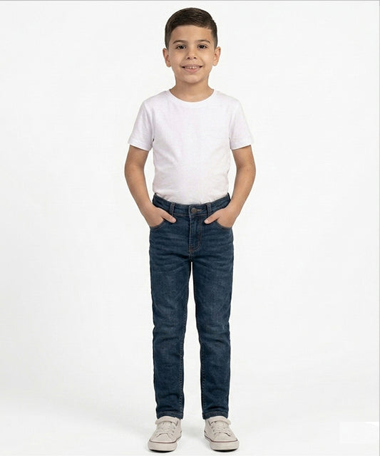 Boys Navy Blue Stretch Denim Jeans- Bjp-0302