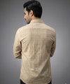 Men's Casual Shirt - L Coffee Shc-1974 Strech Fabric(ORG)