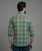 Men's Casual Shirt - Shc-1191 Ferozi Chk
