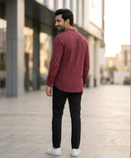 Men's Casual Shirt - Maroon Shc-1590 (ORG H)