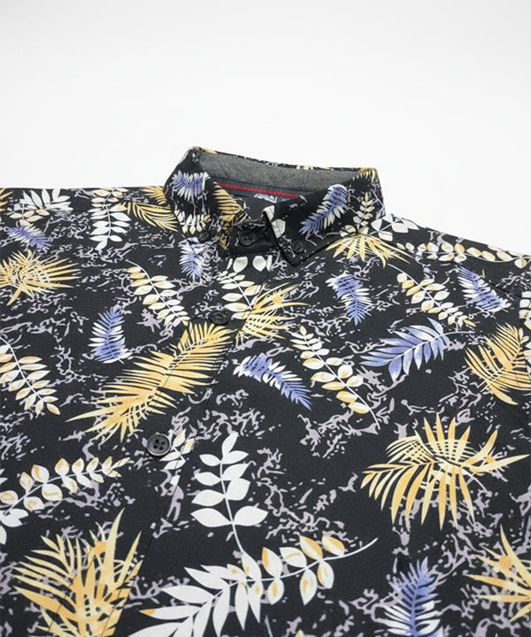 Men's Casual Shirt - Shc-1076 Black Floral