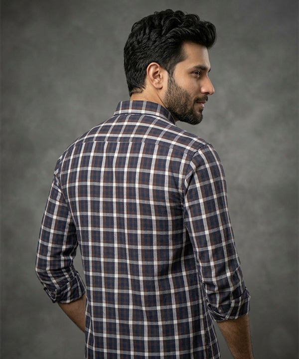 Men's Casual Shirt - Shc-1701 Brown Chk