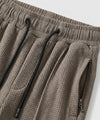 Waffle Knit Elastic Waist Trousers - Coffee Lwr-0694