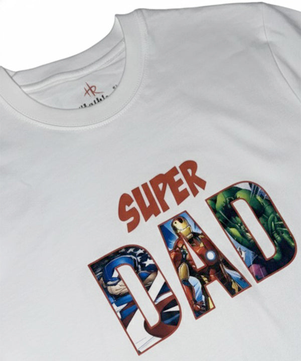 HR Clothing Men’s Super Dad Printed T-Shirt – White TSH-5921
