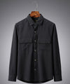 Men's Casual Shirt - Texture Black Shc-1970 Strech Fabric(ORG)