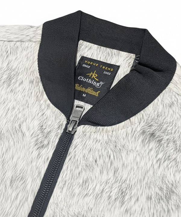 Men's Leather Jacket - Printed White JK-0438