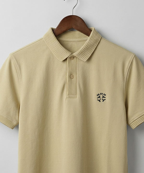 Premium Ribbed Collar Polo T-Shirt Fawn TSH-7162