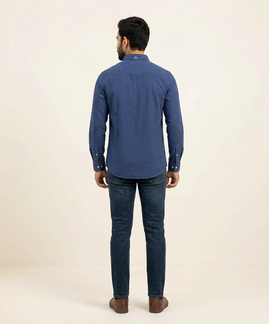 Men's Casual Shirt - Blue Shc-1695 (ORG-H)