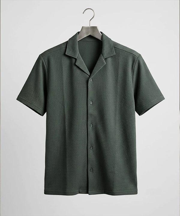 Men's Thermal Half sleves Shirt -D-Green Shc-3086