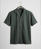 Men's Thermal Half sleves Shirt -D-Green Shc-3086
