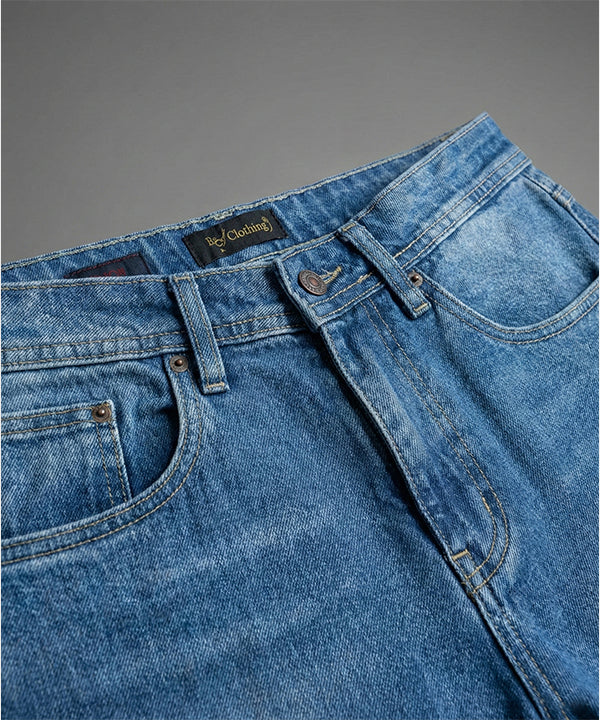 Men's Smart Baggy Denim - 10 pocket Blue Jp-2088